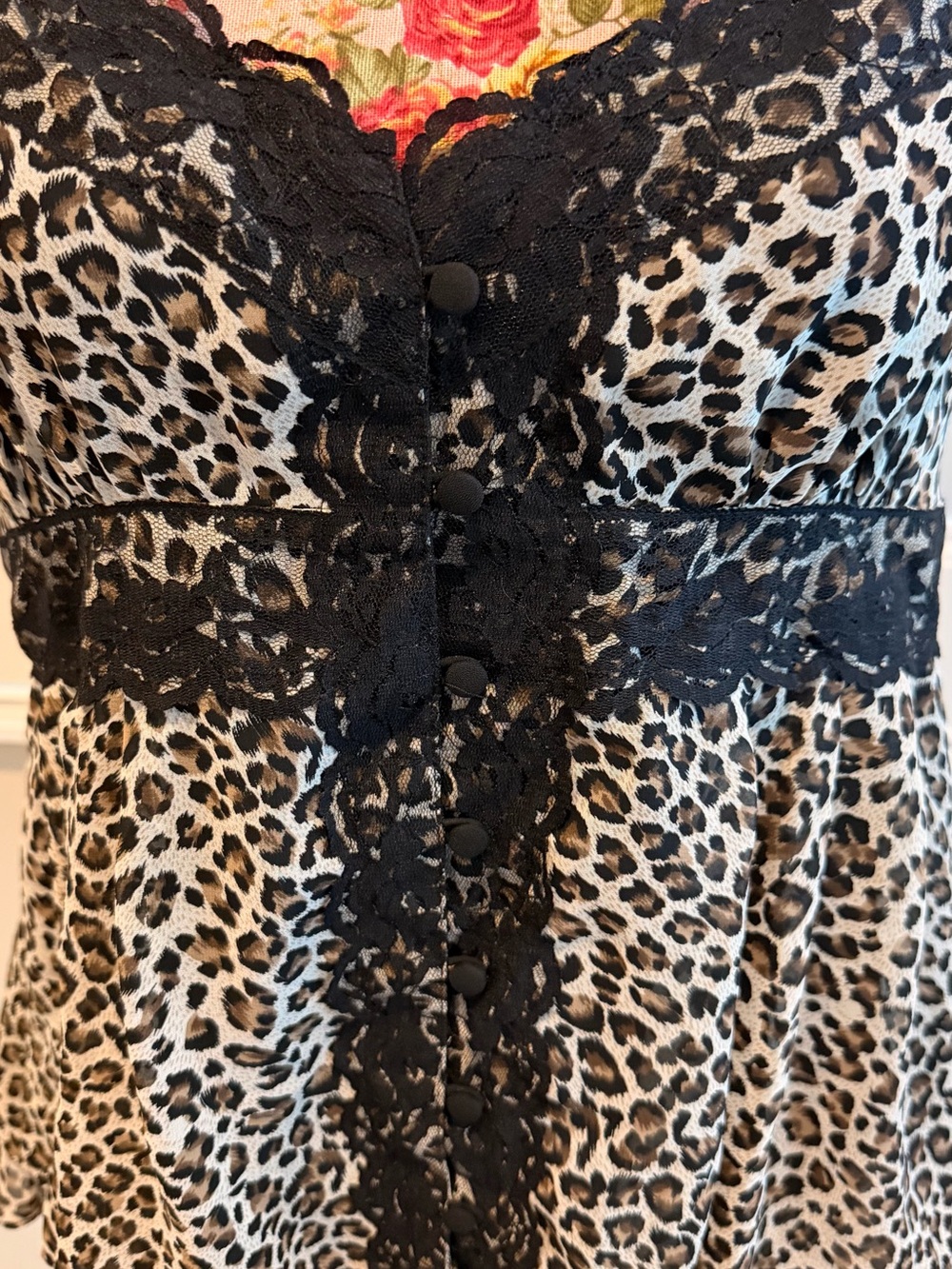 Vintage Therapy Y2K Leopard Lace Cami Top – UK 16 - Picture 2 of 6